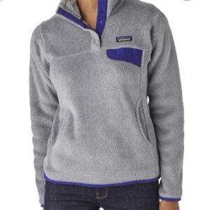 Patagonia Gray and Purple Women's Synchilla Snap-T Fleece